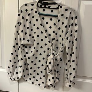 Polka Dot Wrap Medium Blouse